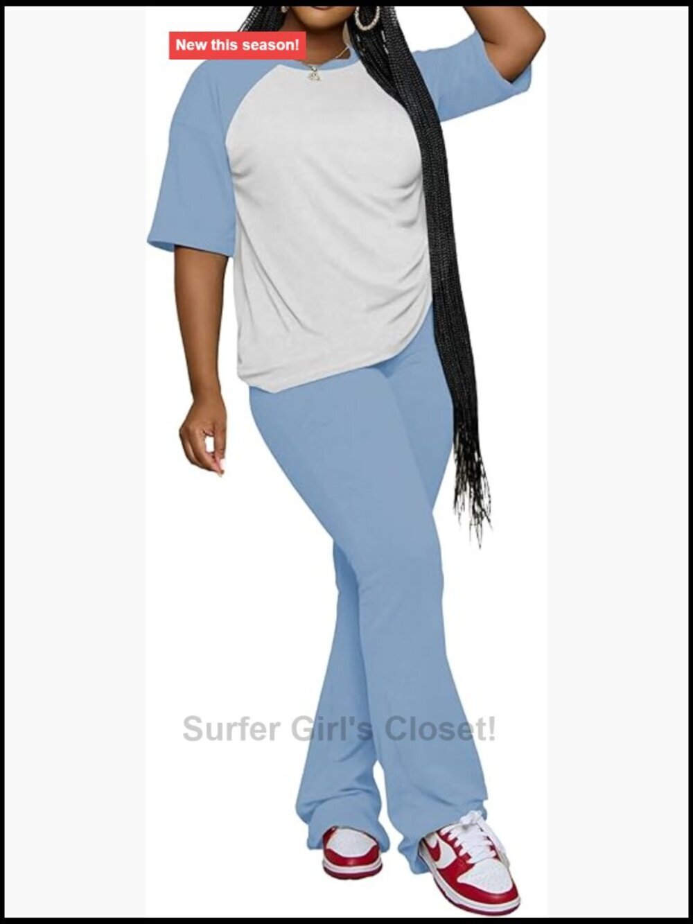 2 Piece Set: Short Sleeve Top & Flare Pants Casual Lounge Set